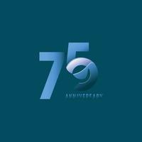 Ilustración de diseño de plantilla de vector de celebración de aniversario de 75 años