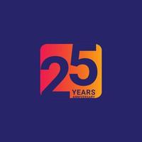 25 Years Anniversary Celebration Vector Template Design Illustration