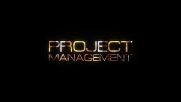 Animation of Project Management gold text flashing up video