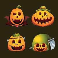 Pumpkin Character Set with Halloween Costume vector