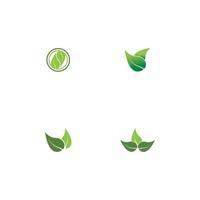 Logos of green Tree leaf ecology vector