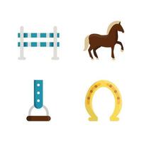 Flat Icons Symbols Equestrian Sport