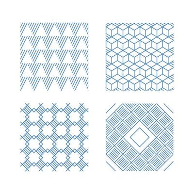 Geometric seamless pattern frames borders pattern with geometrical abstract simple shapes vector collection