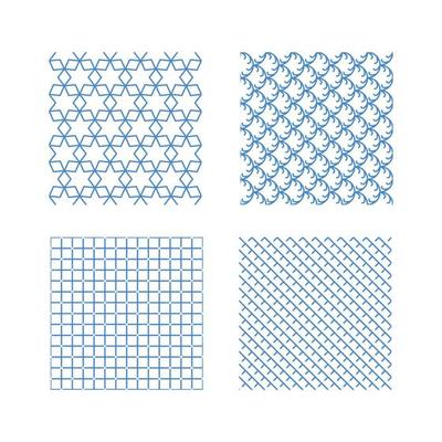 Geometric seamless pattern frames borders pattern with geometrical abstract simple shapes vector collection