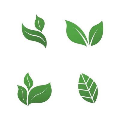 Green leaves logo plant nature eco garden stylized icon vector botanical collection