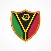 Vanuatu flag vector with shield frame