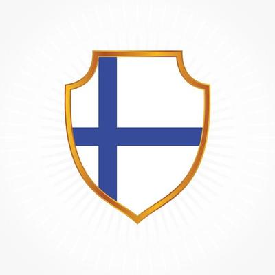 Finland flag vector with shield frame