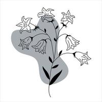Bluebell flowers in contemporary boho style. vector