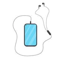 Mobile phone with headphones. Smartphone with headset vector