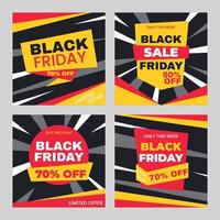 plantilla de tarjetas de promoción de viernes negro vector