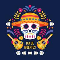 Dia de Muertos Sugar Skull Background vector