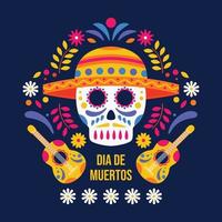 dia de muertos calavera de azucar antecedentes vector