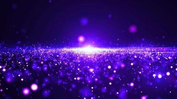 animation de boucle de masse de particules de lumière violette video