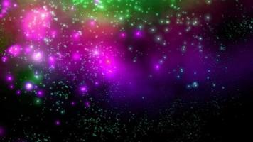 animação arco-íris com partícula de luz em loop de galáxia video