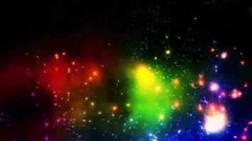 animazione del ciclo di particelle di luce arcobaleno