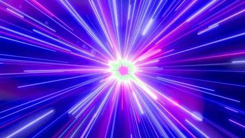 animación de bucle de línea de velocidad de zoom de partículas de luz púrpura video