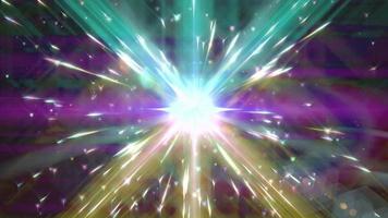 animation de boucle de galaxie de particules de lumière arc-en-ciel video