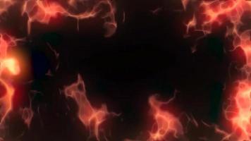 animation de boucle d'effet de coin de flamme de feu video