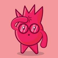 cute pomegranates nerd mascot isolated cartoon illustration in flat style vector