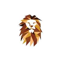 polygon shape lion head design vector