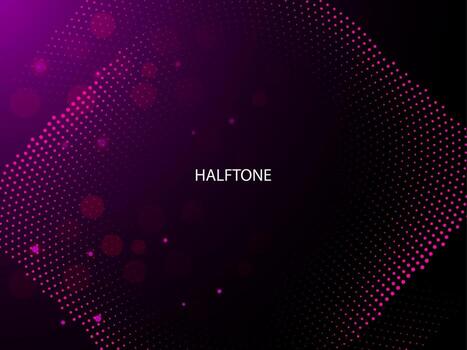 Abstract purple halftone in dark background pattern vector