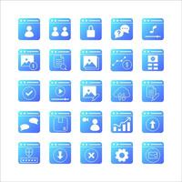 Website icon set vector gradient for website, mobile app, presentation, social media.