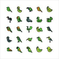 Bird icon set vector flat line for website, mobile app, presentation, social media.