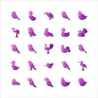 Bird icon set vector gradient for website, mobile app, presentation, social media.