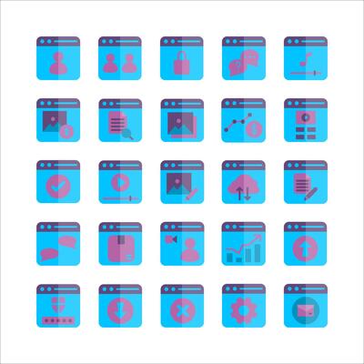Website icon set vector flat for website, mobile app, presentation, social media.