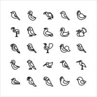 Bird icon set vector line for website, mobile app, presentation, social media.