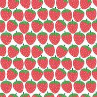 Strawberry seamless vector pattern. Repeating background with summer fruit. Use for fabric, gift wrap, packaging.