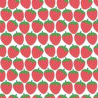 Strawberry seamless vector pattern. Repeating background with summer fruit. Use for fabric, gift wrap, packaging.