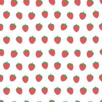 Strawberry seamless vector pattern. Repeating background with summer fruit. Use for fabric, gift wrap, packaging.