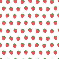 Strawberry seamless vector pattern. Repeating background with summer fruit. Use for fabric, gift wrap, packaging.