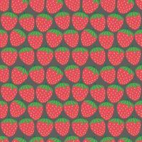 Strawberry seamless vector pattern. Repeating background with summer fruit. Use for fabric, gift wrap, packaging.