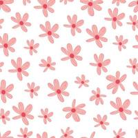 Seamless flower pattern. Flat botanical ornament with minimalistic elements in soft palette. vector