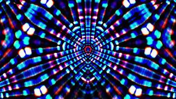 túnel giratorio colorido de bucle infinito de brillantes luces de color de neón rojo azul. video
