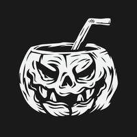 pumpkin cocktail drink vector illustration hand drawn