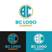 Initial Letter B C BC CB Circle Logo Design Template vector