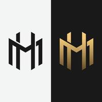 Monogram Letter Initial H M HM MH Logo Design Template