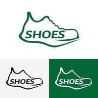 plantilla de diseño de logotipo de estilo de línea de zapatillas de deporte vector