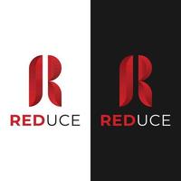 Letter Initial R Red Gradient for Reduce Logo Design Template vector