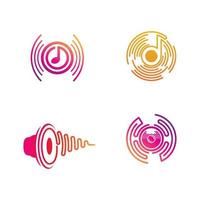 Speaker waves vector illustration design