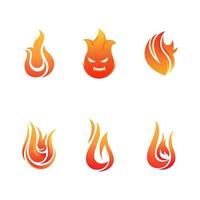 ilustración de icono de vector de fuego de llama caliente