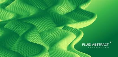 Stylish corrugated dynamic green fluid gradient abstract background vector