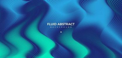 Stylish corrugated blue green fluid gradient abstract background vector