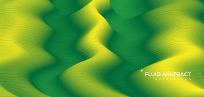 Stylish corrugated bright green color mixing fluid gradient abstract background vector