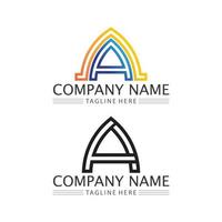 A Letter and font  Logo Template and design for identity vector