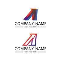 A Letter and font  Logo Template and design for identity vector