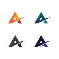 A Letter Logo and font Template design vector